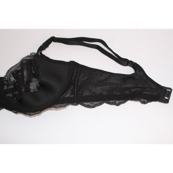 Victoria's Secret Bra 36D Dream Angles Black Silver Lace Sheer Push Up Underwire - Picture 12 of 16